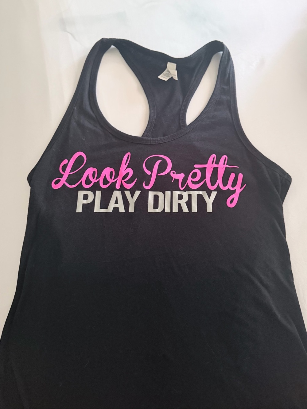 Look Pretty Play Dirty Black Tank Top - Women
